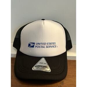 black and white United States Postal Service (USPS) snapback